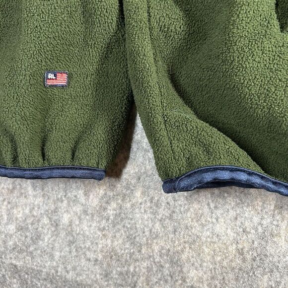 Vintage Polo Jeans Ralph Lauren Pullover Polartec Fleece Mens XL Half Zip Green - Picture 3 of 7